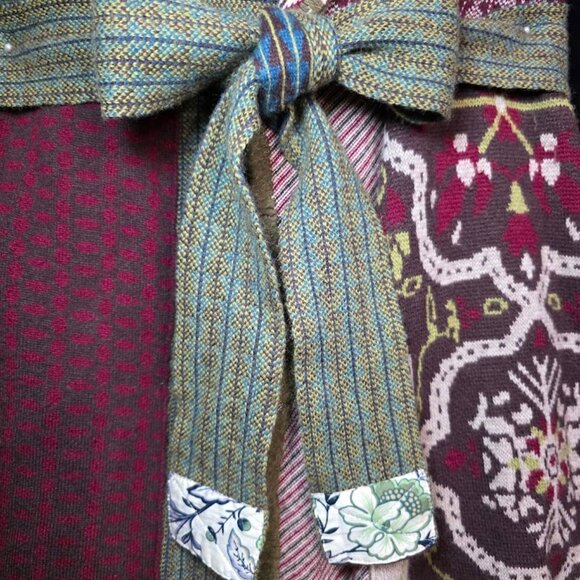 Sparrow Anthropologie Patchwork Jacquard Cardigan Sweater Wrap S - Picture 6 of 16